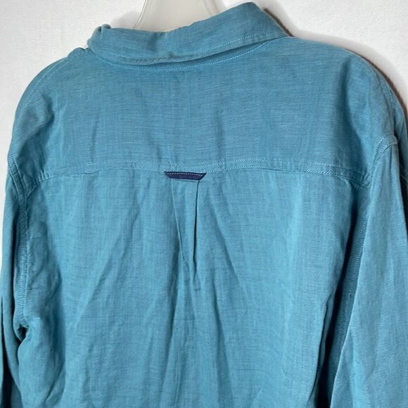 Carbon2Cobolt Teal Blue/Navy Button Down Shirt. Size Large. - Picture 6 of 6